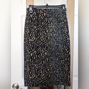 Leopard Print Pencil Skirt Halogen Size XSP